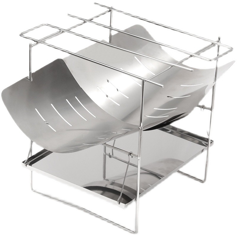 戶外便攜野營焚火臺架烤火架超輕不銹鋼折疊燒烤架篝火爐柴火爐-細節圖5