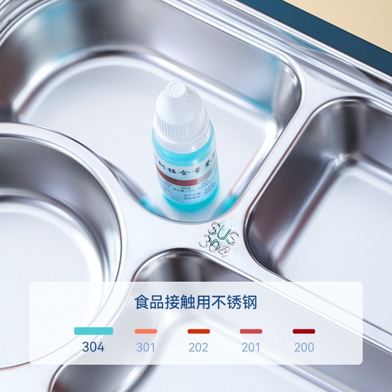 沃德百惠304不銹鋼飯盒保溫上班族學生分隔型帶湯碗便攜式便當盒-細節圖2