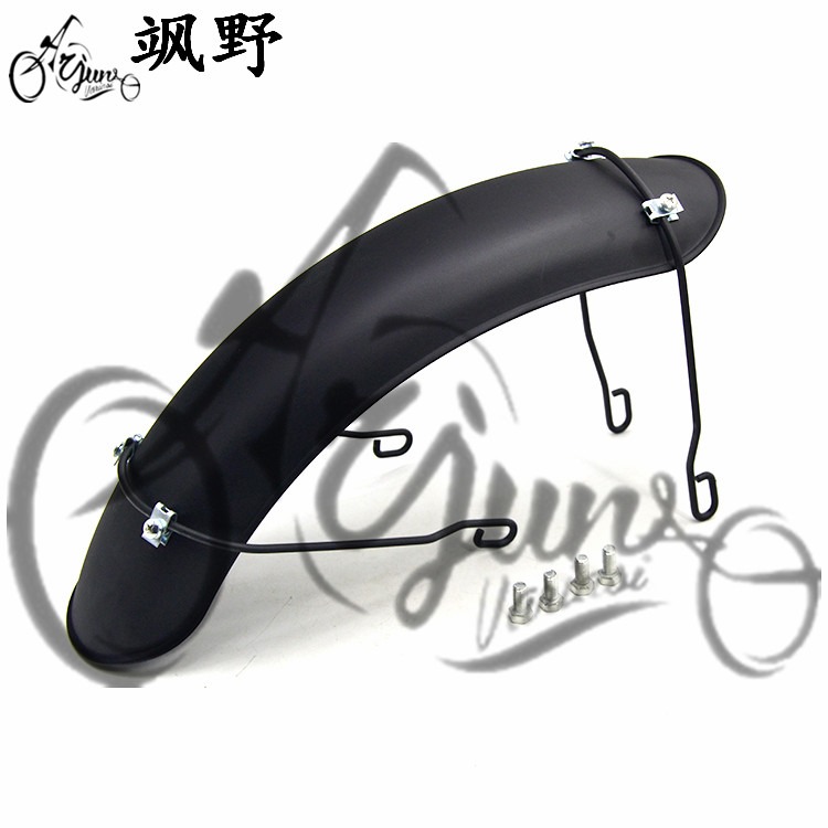 CG125復古摩托車改裝前擋泥板短款加寬組合前泥瓦水蓋不銹鋼啞黑-細節圖3