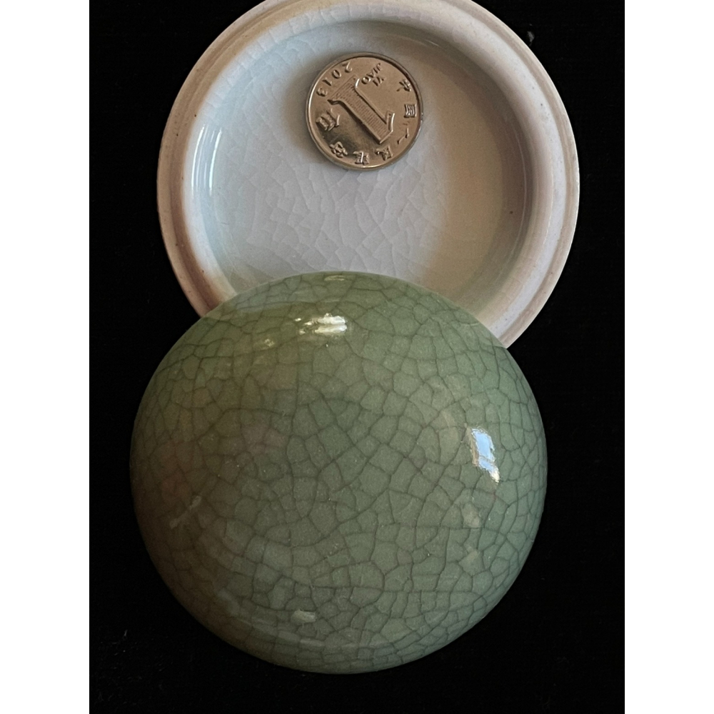 印泥盒印缸精品特小號景德鎮冰紋開片單色釉內徑5.4釐米/金石篆刻-細節圖3