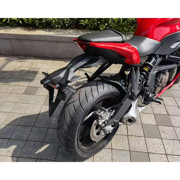 適用錢江追600改裝後擋泥板加長賽600車牌照架QJ600長短尾調節塊-細節圖3