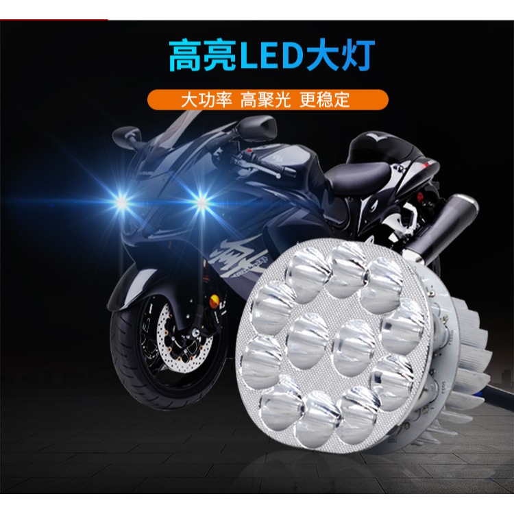 電動led車大燈內置超亮燈泡射燈強光改裝摩托車大燈led燈遠近光-細節圖6