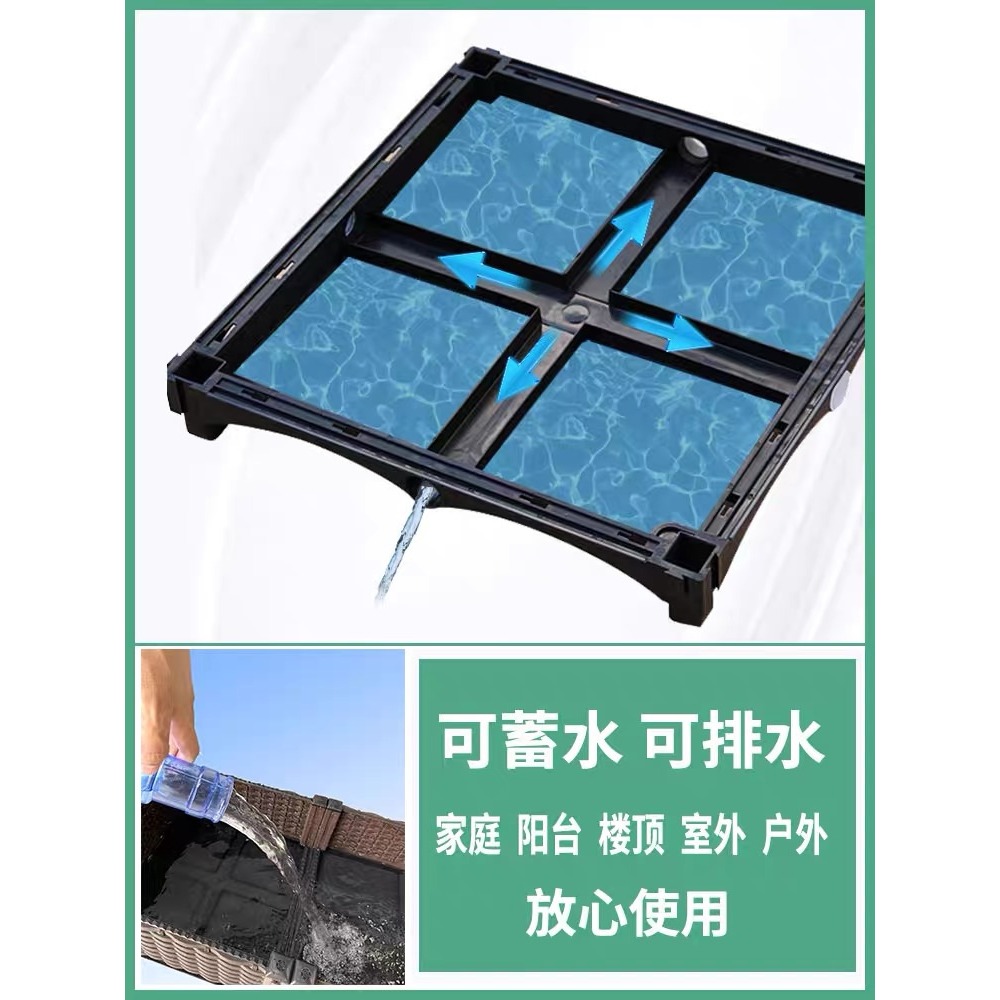 蔬菜種植箱家庭種菜專用塑料花盆陽臺花箱戶外大號樹脂長方形樓頂-細節圖7