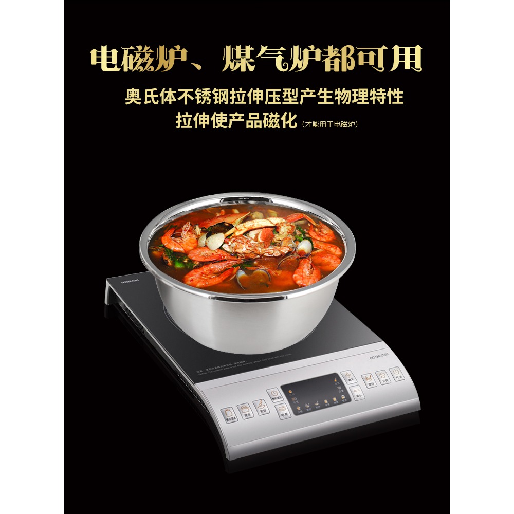 不銹鋼盆子家用圓形湯盆烘焙打蛋盆廚房洗菜盆不銹鋼碗和麪盆飯盆-細節圖4