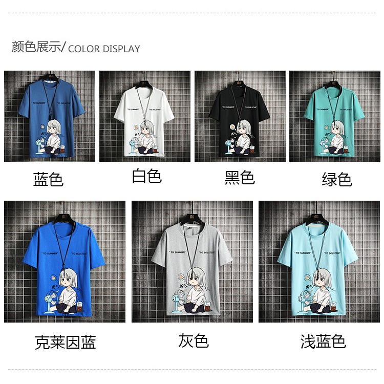 小眾t恤男ins潮牌純棉高克重磅短袖夏季設計感五分半袖情侶裝上衣-細節圖9