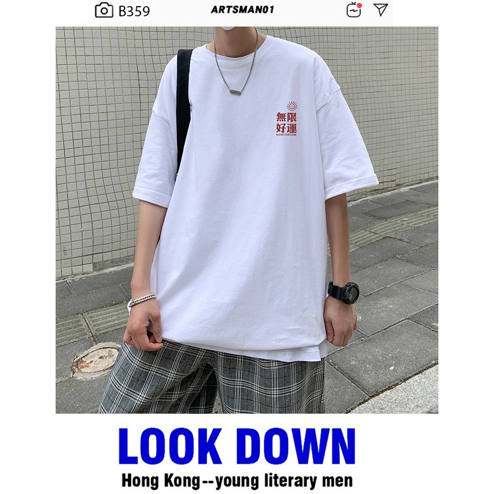 美式潮牌oversize精梳棉短袖男生夏季重磅t恤oldschool情侶裝半袖-細節圖6