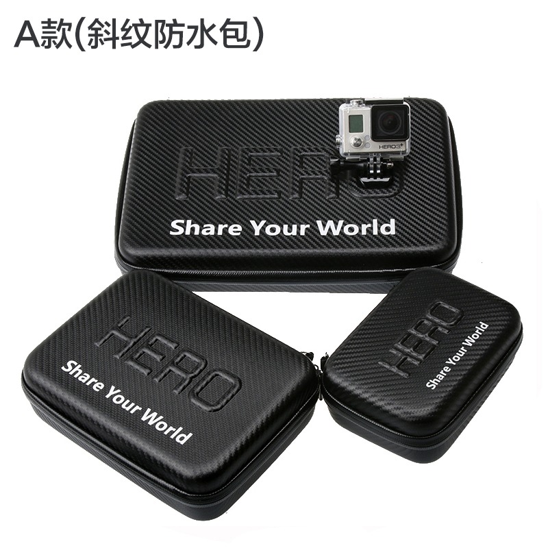 GOPRO收納包配件便攜防水包相機包hero8/7/6/5/4/3收納盒碳纖維-細節圖2