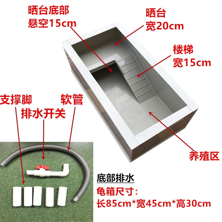 包郵龜苗龜碌養殖箱龜池草龜巴西龜大青南石龜龜箱樓梯曬臺龜缸-細節圖8