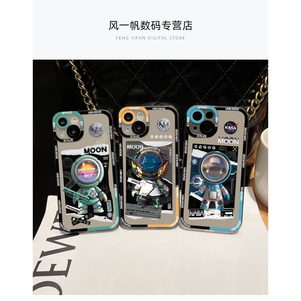 潮牌宇航員iPhone13手機殼新款蘋果12防摔套11鏡頭全包xr小眾x卡通xs創意8plus高級感pro男士max硅膠-細節圖6
