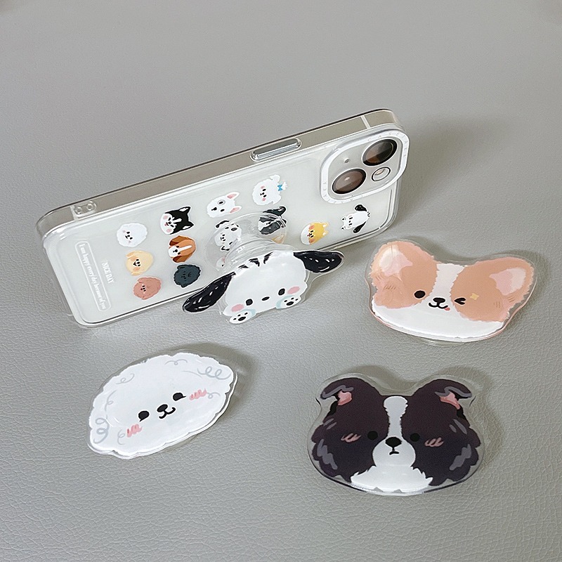 原創ins狗狗家族適用iphone13手機殼蘋果12保護套11promax新款網紅少女自帶鏡頭膜簡約男支架透明防摔軟全包-細節圖3