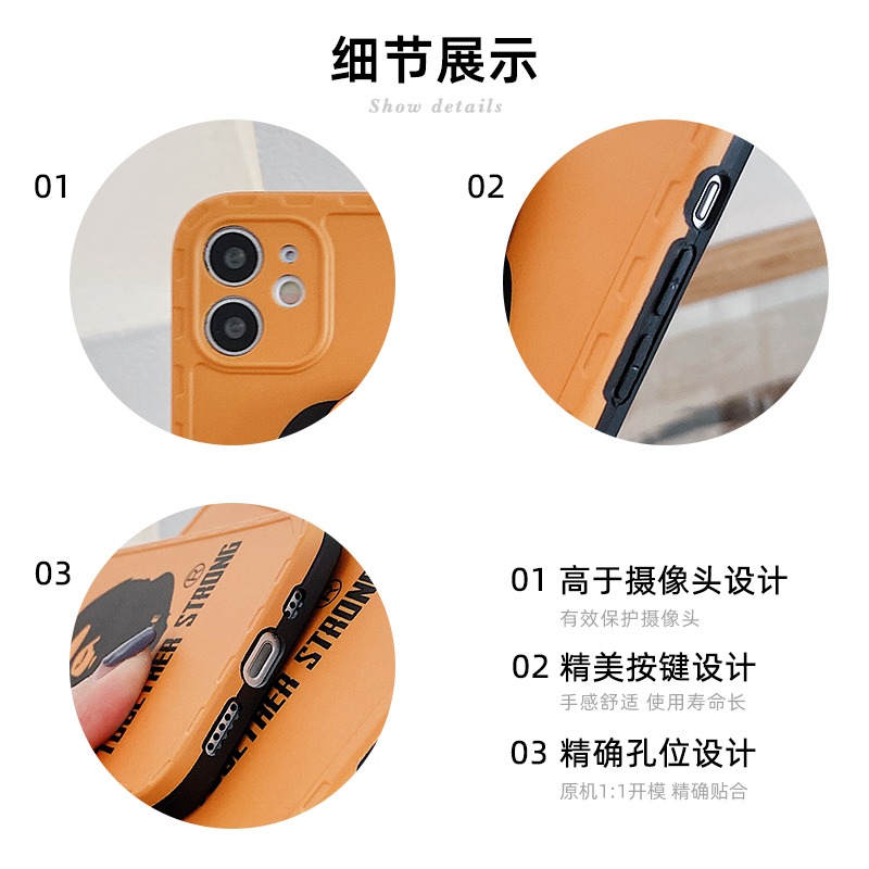潮牌猿人頭適用iphone13手機殼蘋果12保護套11軟殼pro新款max個性男款x硅膠xs防摔xr鏡頭全包7p網紅8p-細節圖4