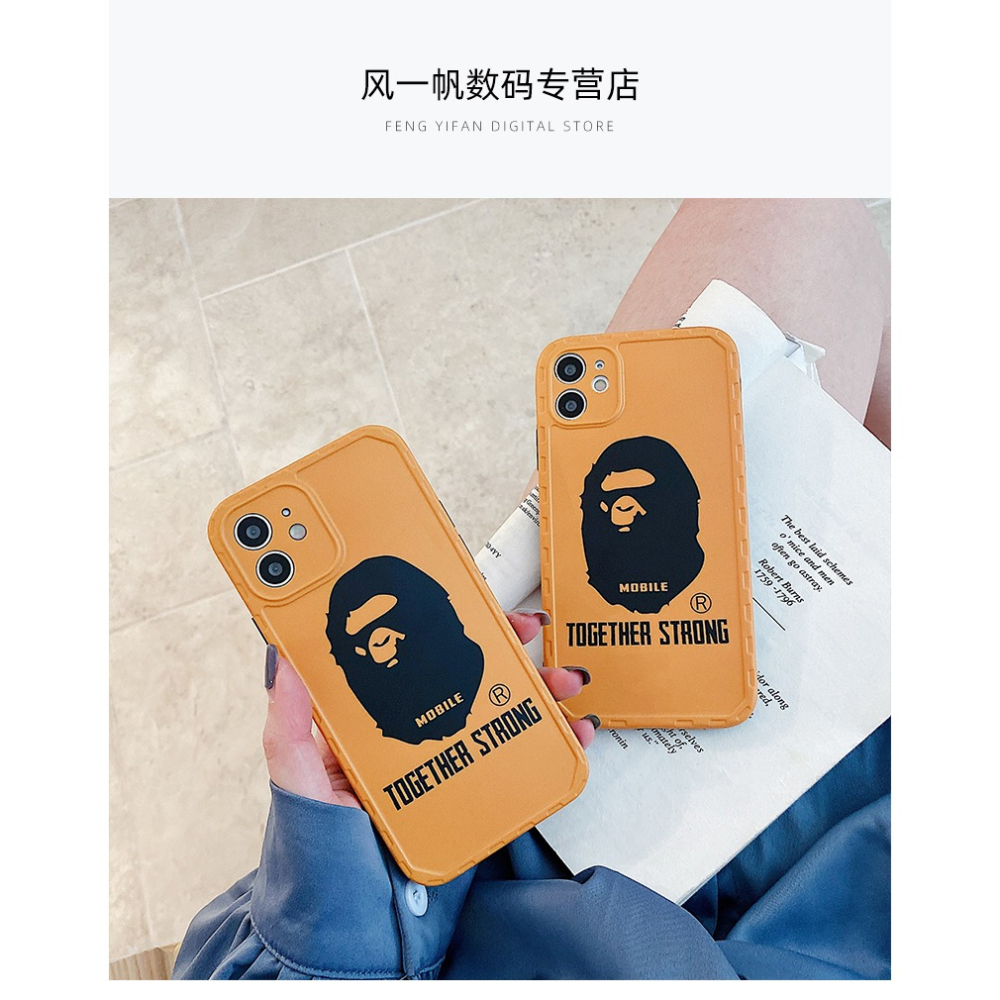 潮牌猿人頭適用iphone13手機殼蘋果12保護套11軟殼pro新款max個性男款x硅膠xs防摔xr鏡頭全包7p網紅8p-細節圖6