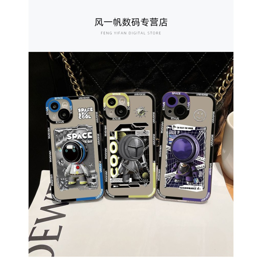 潮牌騎士宇航員適用iPhone13手機殼新款蘋果12防摔11鏡頭全包xr小眾x爆款xs創意8plus高級感pro男士ma-細節圖6