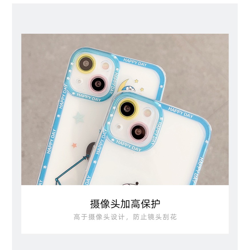 可愛卡通藍胖子iphone12promax手機殼蘋果13透明防摔xs新款x情侶8plus硅膠7鏡頭全包xr女網紅xsma-細節圖9