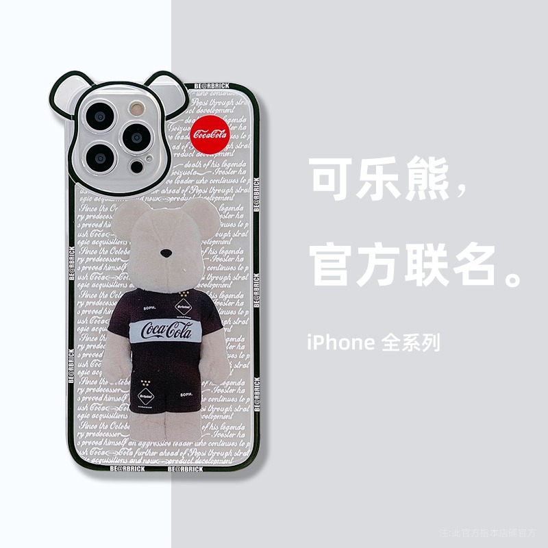 潮牌暴力熊iphone12手機殼蘋果13/11保護套pro創意max個性x軟xs硅膠xr小熊鏡頭全包xsmax男女款情侶-細節圖2