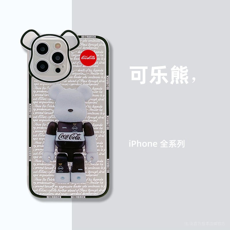 潮牌暴力熊iphone12手機殼蘋果13/11保護套pro創意max個性x軟xs硅膠xr小熊鏡頭全包xsmax男女款情侶-細節圖5
