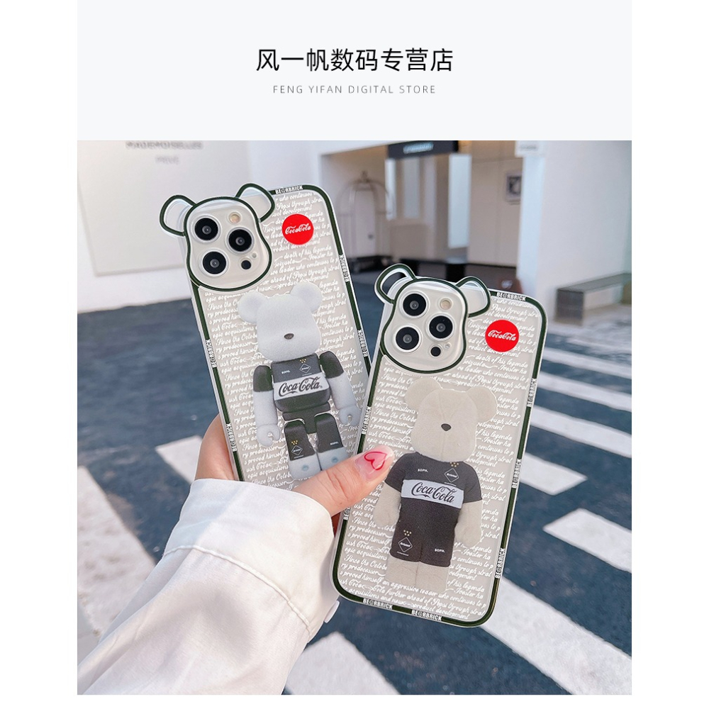潮牌暴力熊iphone12手機殼蘋果13/11保護套pro創意max個性x軟xs硅膠xr小熊鏡頭全包xsmax男女款情侶-細節圖6