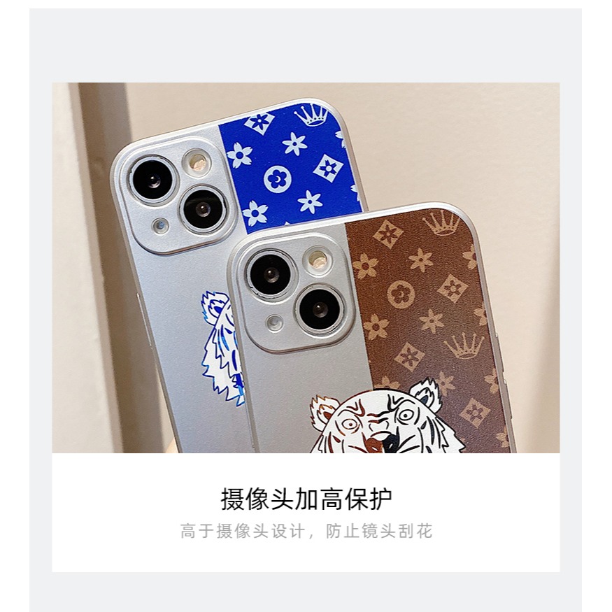 潮牌創意老虎iphone13手機殼蘋果12/11保護套pro新款max電鍍x磨砂防摔xs軟殼xr硅膠全包個性8plus男-細節圖9