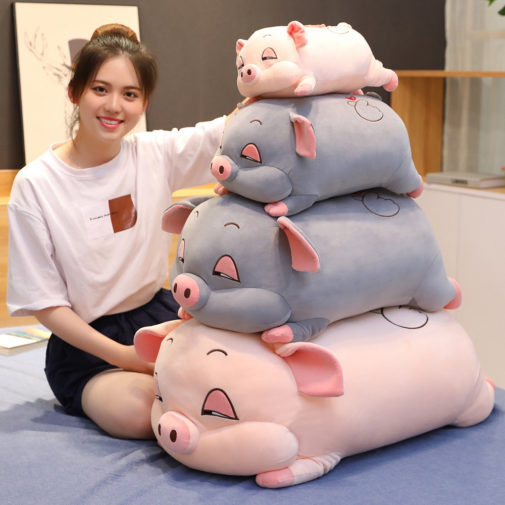 可愛豬豬抱枕被子兩用長條枕頭女生睡覺夾腿趴趴枕牀上靠墊大靠背-細節圖5