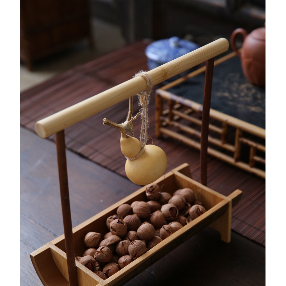 手工竹製品竹果籃果盤果碟 乾果小家用餐廳 可拎可提竹籃-細節圖6