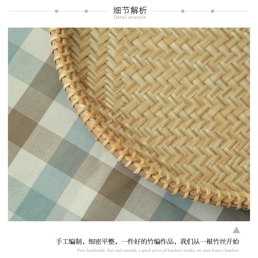 木善 竹扁竹篩 家用晾曬 餃子盤 竹簸箕 廚房菜籃 點心筐饅頭筐-細節圖8