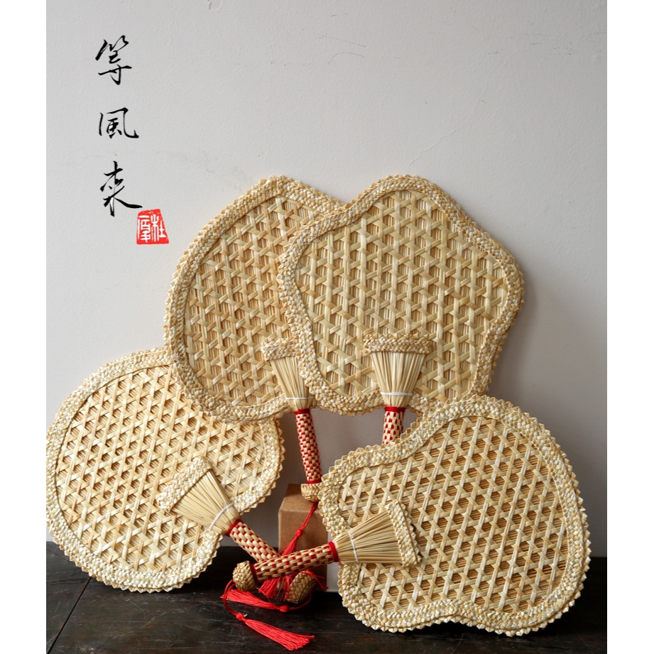 手工蒲扇編制 手搖扇子夏天兒童茶室 老式驅蚊芭蕉扇便攜流蘇竹編-細節圖6