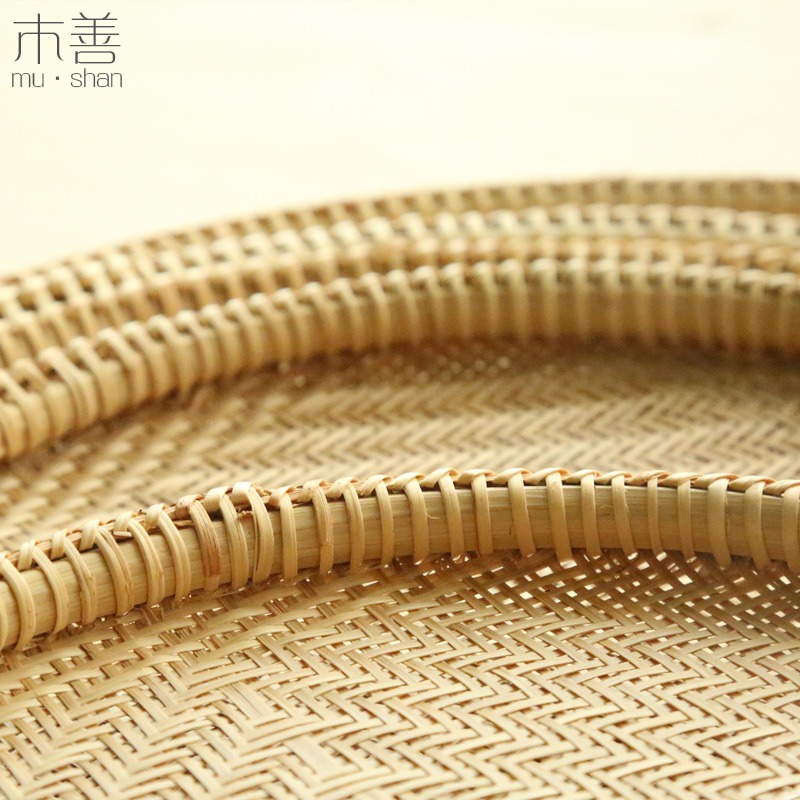 木善 竹扁竹篩 家用晾曬鏤空餃子盤竹簸廚房菜籃 點心筐 小篩子-細節圖4