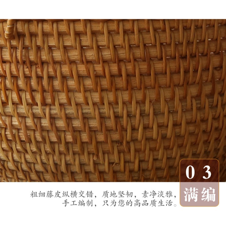 木善 藤編提籃 雞蛋籃採摘籃小籃子茶幾水果籃 果籃竹籃 野餐籃-細節圖10