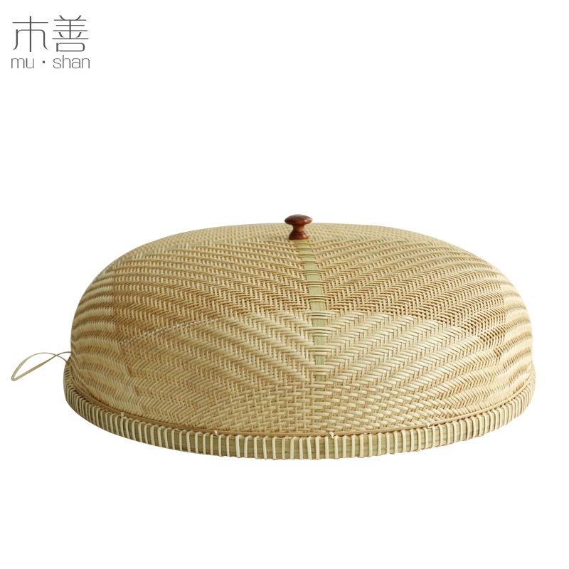 木善 竹編廚房食品防蒼蠅罩子 居家餐桌罩水果罩 蔬菜乾果收納籃-細節圖2