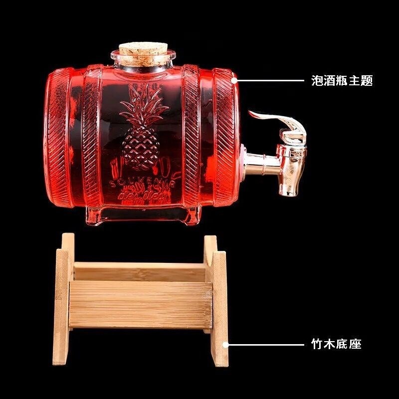 泡酒玻璃瓶加厚帶龍頭 家用人參泡酒壇2斤紅酒瓶洋酒瓶白酒瓶空瓶-細節圖3