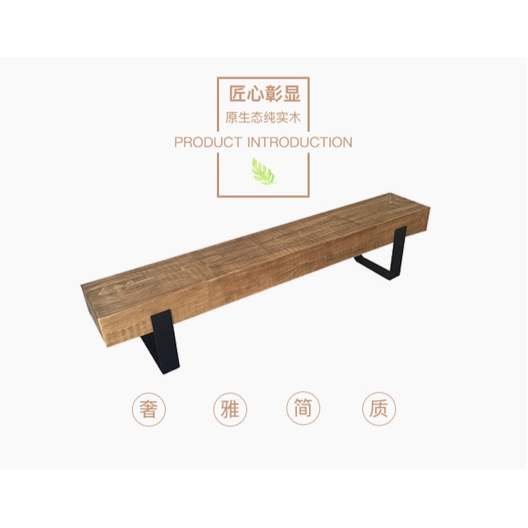 loft工業風長條凳簡約民宿換鞋凳家用原木電視櫃復古創意休息矮凳-細節圖10