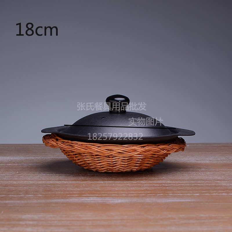 鑄鐵煲仔飯大砂鍋帶籃子帶蓋加厚生鐵特級黃燜雞小沙鍋鐵堡煌-細節圖6
