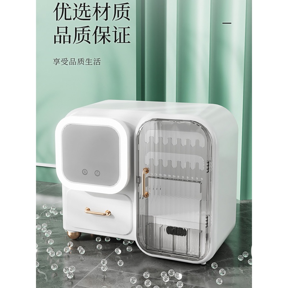 2022化妝品收納盒帶鏡子一體燈高檔精緻梳妝臺首飾護膚品收納高級-細節圖5