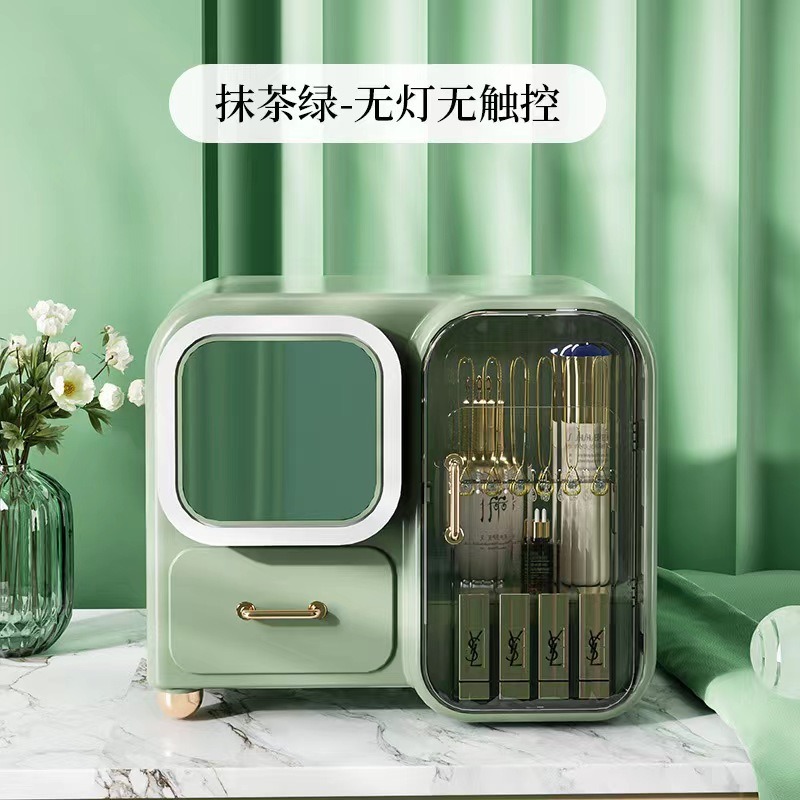 2022化妝品收納盒帶鏡子一體燈高檔精緻梳妝臺首飾護膚品收納高級-細節圖6