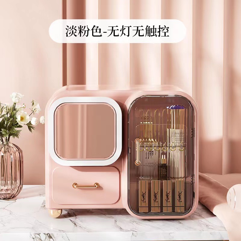 2022化妝品收納盒帶鏡子一體燈高檔精緻梳妝臺首飾護膚品收納高級-細節圖8
