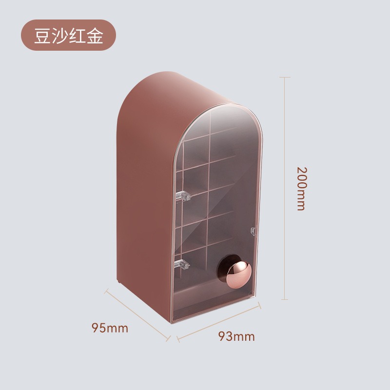 梳妝臺精緻口紅收納盒 分裝盒ins風透明帶蓋防塵亞克力桌面脣釉盒-細節圖8