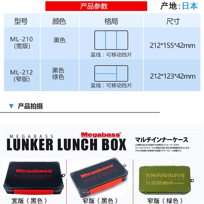進口megabass假餌收納盒ML210212儲物盒路亞盒工具盒路亞餌盒-細節圖4