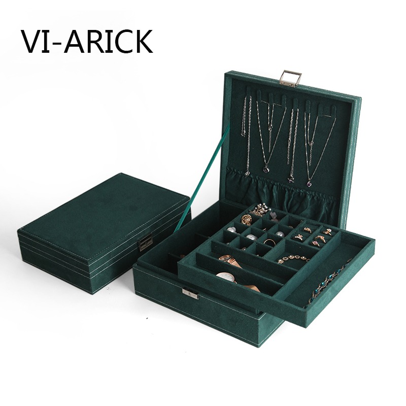 VI-ARICK首飾盒多功能項鏈耳釘收納盒大容量戒指耳飾耳環首飾品盒-細節圖2