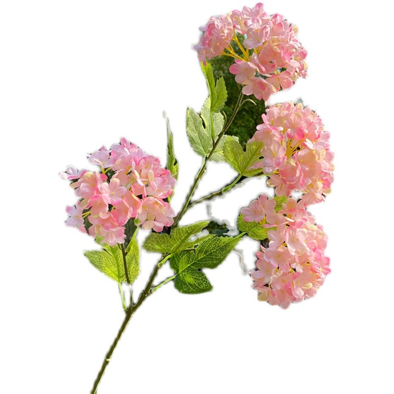 單支歐式仿真繡球花 4頭木葉繡球假花束套裝家居客廳餐桌花藝擺件-細節圖5