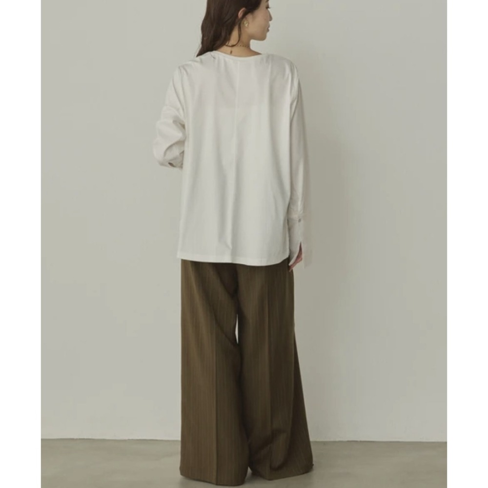 kumo select hunch 一見鍾情💘異材質拼接袖百搭上衣-細節圖7