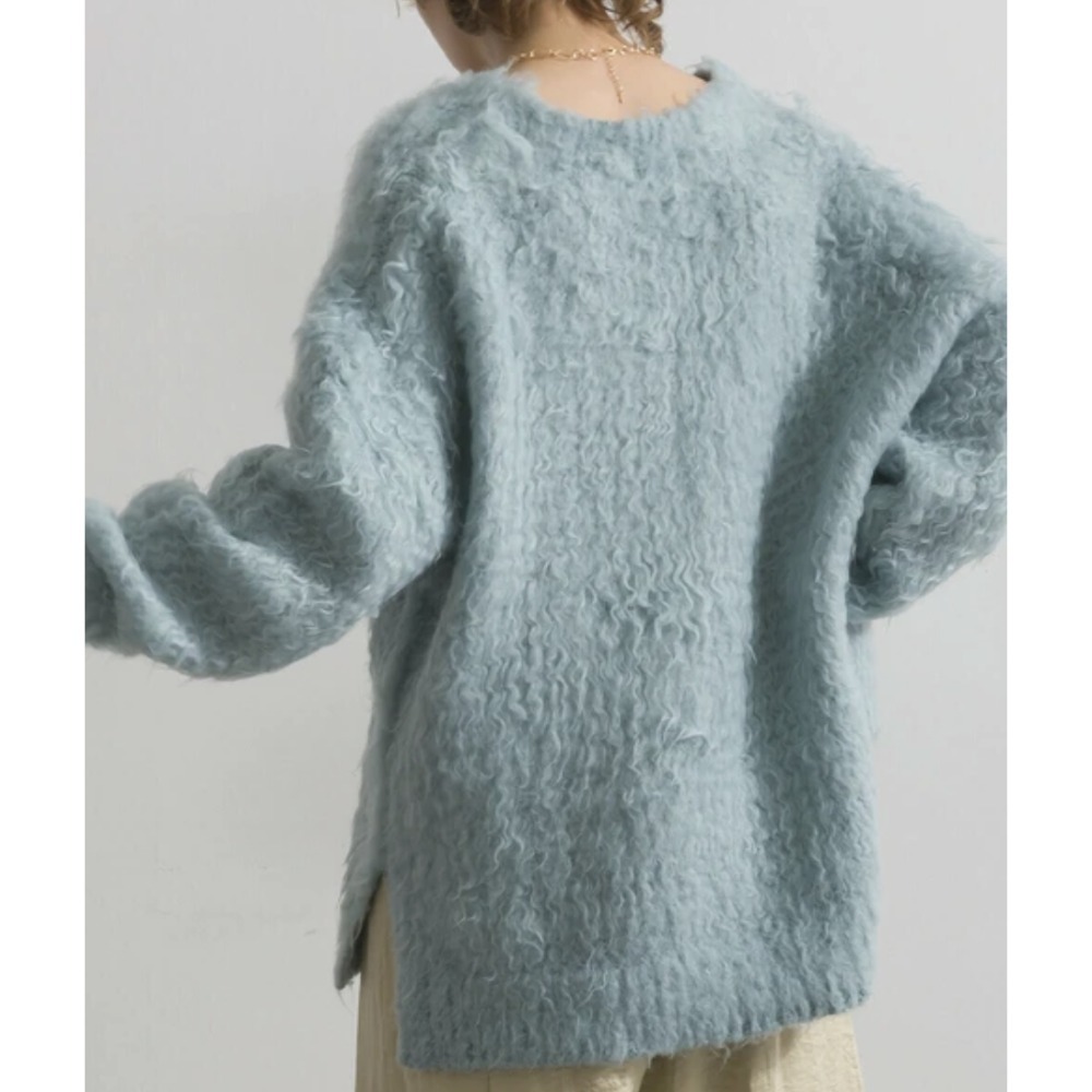 kumo select 🇯🇵雲朵軟綿綿側開叉V領毛衣-規格圖8