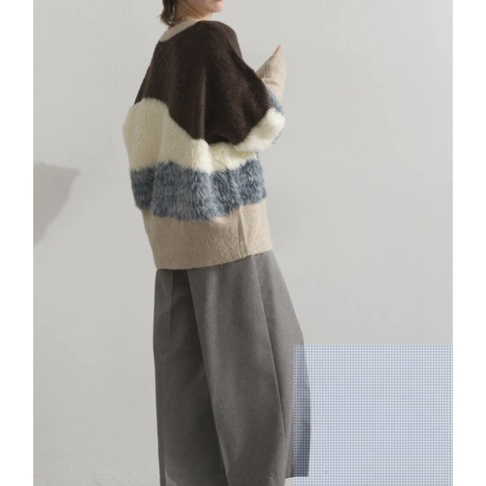 kumo select 🇯🇵 三色熊毛毛撞色毛衣（兩色）🐻-細節圖2