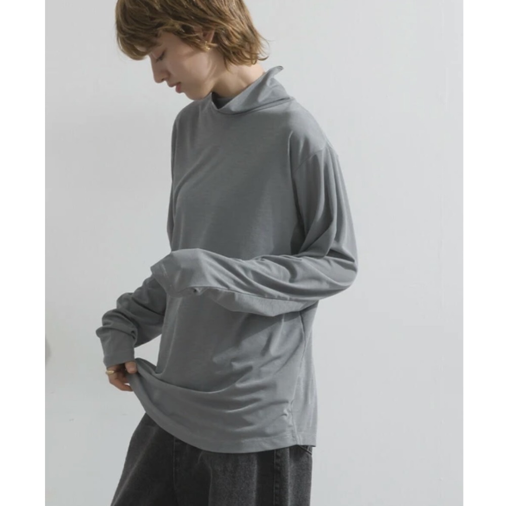 kumo select 🇯🇵後刺繡慵懶微寬鬆高領上衣（三色）-規格圖7