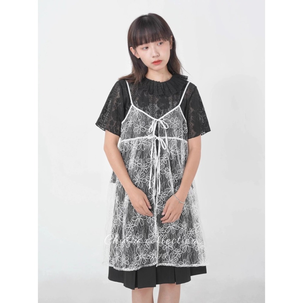 kumo select 亮片小花2way綁帶外罩-細節圖2