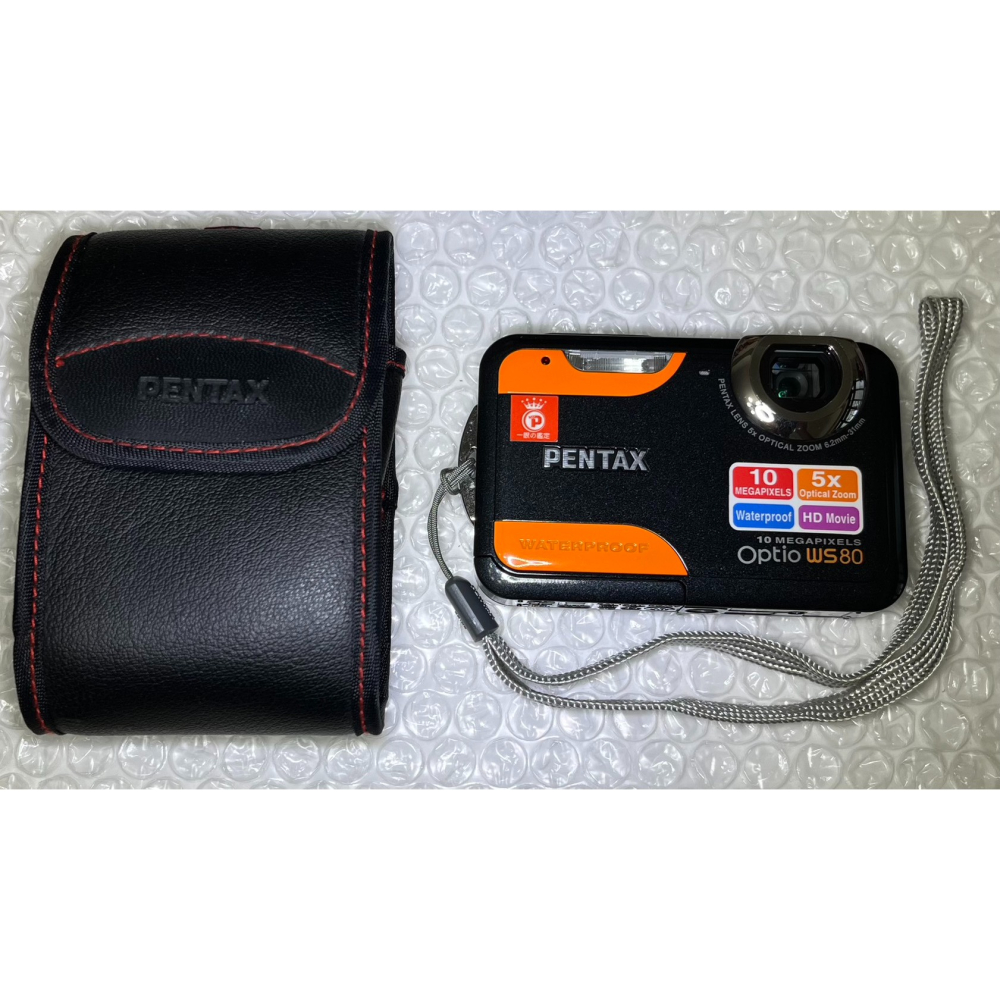 ◢ 簡便宜 ◣ 二手PENTAX Optio WS80 防水數位相機 黑橘 1000萬畫素 5倍光學變焦 CCD 老相機-細節圖8