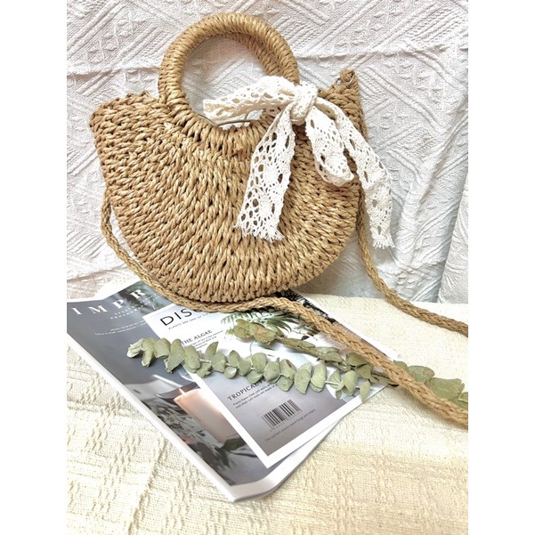 【SHE】現貨實拍/夏天海邊穿搭必備 ❤️/草編/竹編/沙灘包/度假 /ig 峇里島/手提肩背/女包/包包/網紅-細節圖4