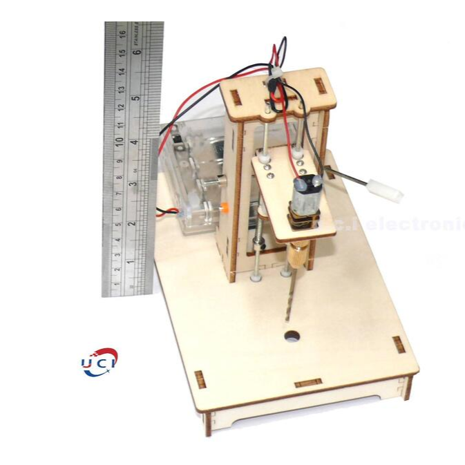 【UCI電子】 (中) DIY迷你小台鑽 科技小製作 小發明diy木板鑽孔模型工具拼裝材料-細節圖2