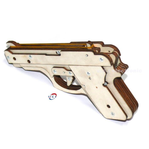 【UCI電子】(Z-2) DIY玩具槍 木制皮筋槍材料包 教育學習教具