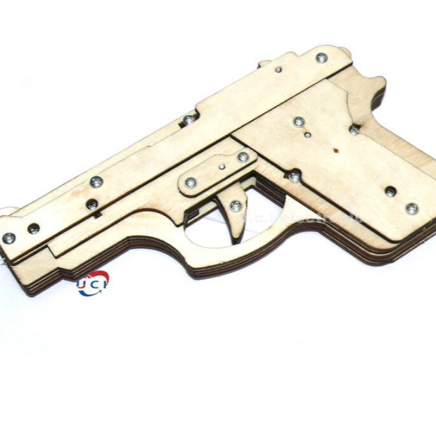 【UCI電子】(Z-2) DIY玩具槍 木制皮筋槍材料包 教育學習教具-細節圖2