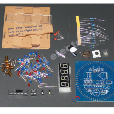 【UCI電子】(E-15) LED光控時鐘DIY焊接套件四位旋轉溫控電子鐘51單片機組裝製作散件 DIY教學